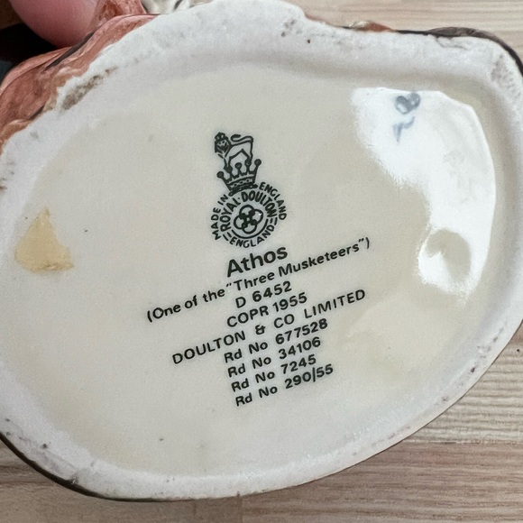 Royal Doulton Athos Three Musketeers Toby Mug 4 Inch D6452 Rare Vintage - Picture 5 of 8